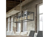 msp furniture Hängeleuchte Collin 5 Lampen rechteckig Quadratrohr n-9231 Miniaturansicht - 2