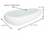 SalesFever® Couchtisch weiss hochglanz oval 115 cm Glasplatte GODI n-9918 Miniaturansicht - 6
