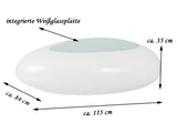 SalesFever® Couchtisch weiß hochglanz 115 cm Wohnzimmertisch oval JAIK n-9919 Miniaturansicht - 3