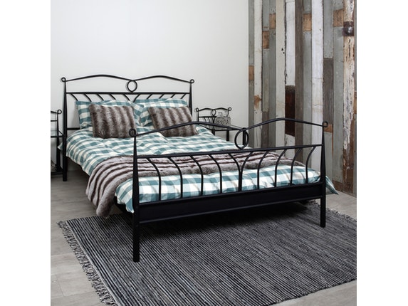 Metallbett Somnia geschwungenes Gestell 140x200 cm schwarz ...