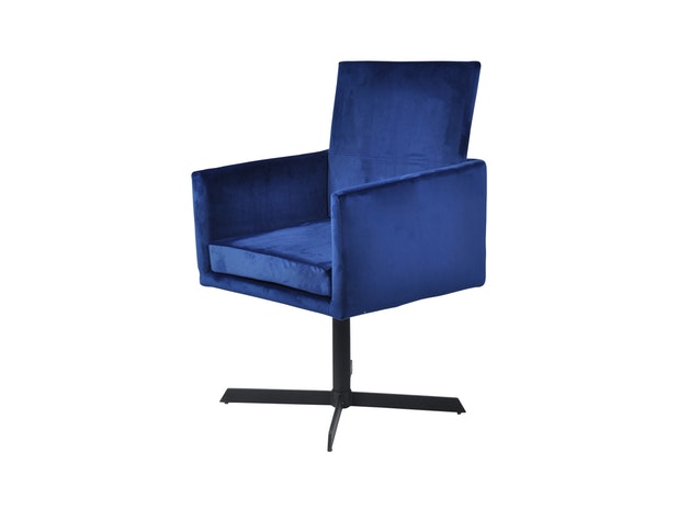 Esszimmerstuhl saphirblau mit Armlehnen Stoff Esszimmer Sessel GOLIA 13615 von SalesFever®