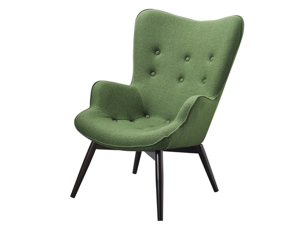 Skandinavischer tannengrün Sessel mit Armlehnen aus Webstoff Aksel 13731 von SalesFever®