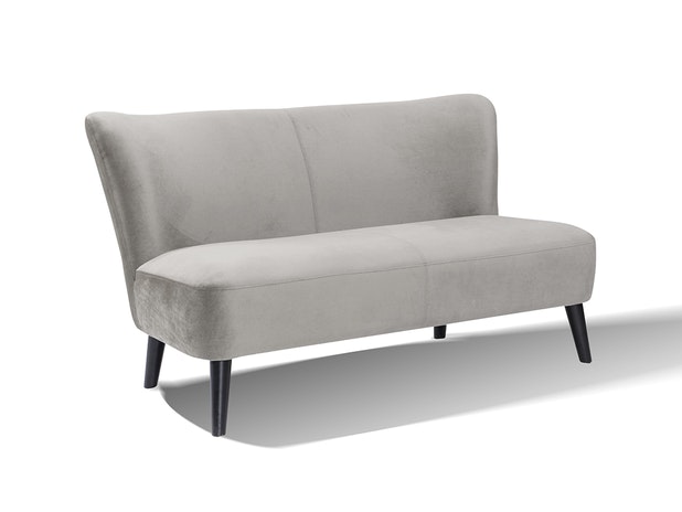 Sofa 2-Sitzer grau Sitzbank Retro aus Samt Calypso 387955 von SalesFever®