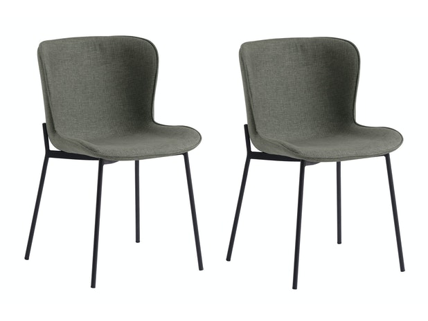 Esszimmerstuhl Khaki 2er Set Schalensitz mit Strukturstoff Sam 393710 von SalesFever®