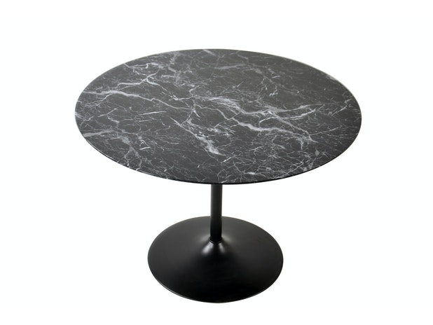 Tisch schwarz in Marmoroptik rund Ø 110 cm Swirl 394298 von SalesFever®