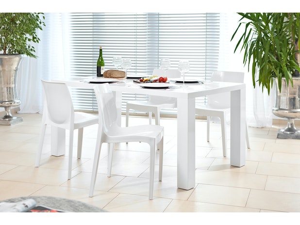Essgruppe Weiß Luke  5 tlg. 180 x 90 cm 4 Design Stühle Sari  393475 von SalesFever®