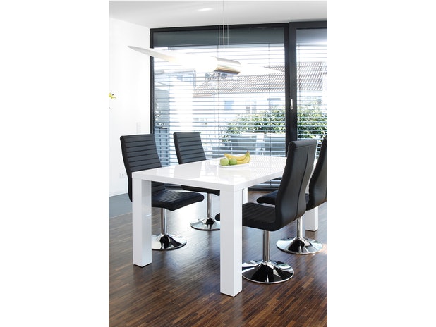 Essgruppe Schwarz Luke 180 x 90 cm 5tlg. Tisch & 4 Stühle Lio 393413 von SalesFever®