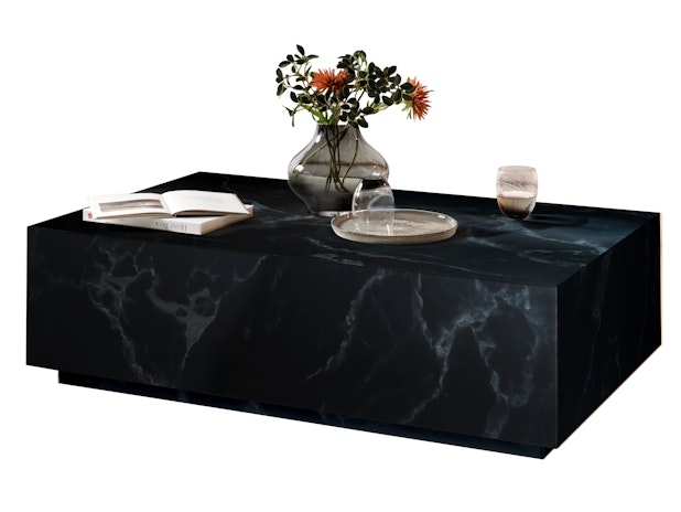 Couchtisch 120x75 cm rechteckig in Marmoroptik Schwarz JACEY 398623 von SalesFever®