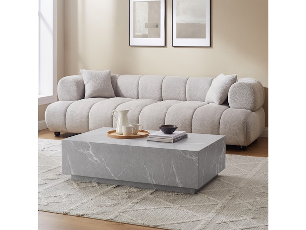 Couchtisch 120x75 cm rechteckig in Marmoroptik Grau JACEY 368060 von SalesFever®
