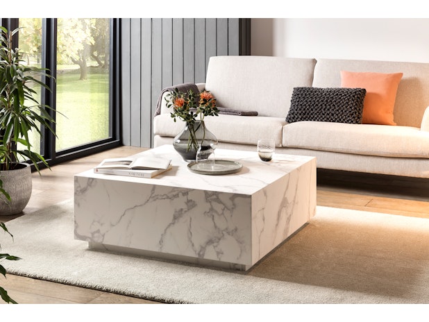 Couchtisch 90x90 cm in Marmoroptik Weiß JAXON 398616 von SalesFever®