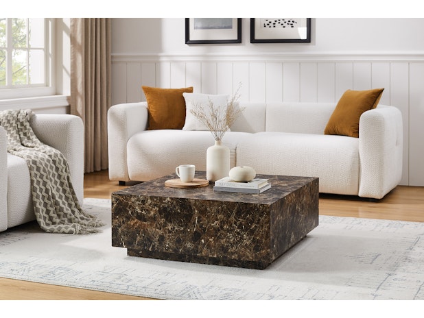Couchtisch 90x90 cm in Marmoroptik Braun JAXON 367049 von SalesFever®