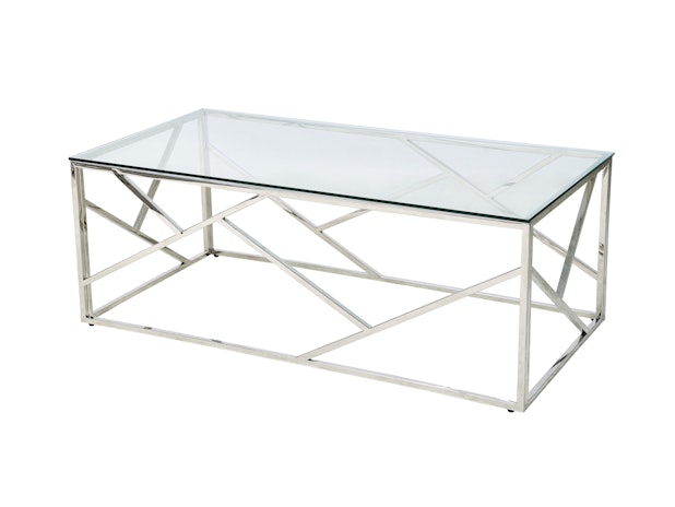 Couchtisch Silber/Klarglas120x60 cm Orion 371558 von SalesFever®