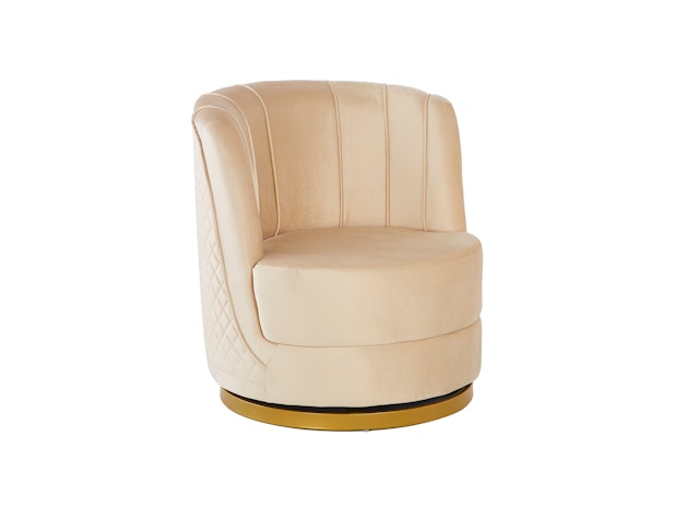 Drehsessel aus Samt Beige Aubrey 371909 von SalesFever®
