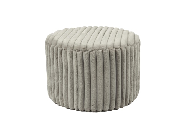 Sitzhocker rund Ø55 cm aus Plüsch-Cord Bornholm Hellgrau 367926 von SalesFever®