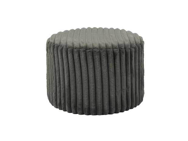 Sitzhocker rund Ø55 cm aus Plüsch-Cord Bornholm Dunkelgrau 367933 von SalesFever®