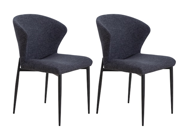 Esszimmerstuhl 2er Set mit Strukturstoff in Baumwolloptik Anthrazit Hygge 369005 von SalesFever®