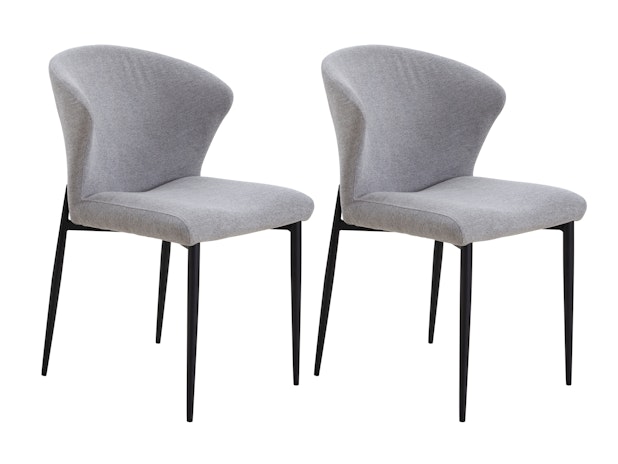 Esszimmerstuhl 2er Set mit Strukturstoff in Baumwolloptik Grau Hygge 369012 von SalesFever®