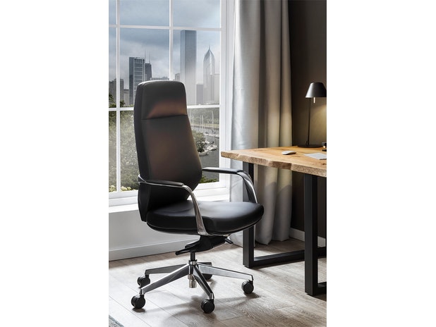 Bürostuhl Schreibtischstuhl schwarz aus Kunstleder CARL 390481 von SalesFever®
