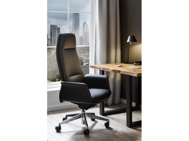 Bürostuhl Schreibtischstuhl schwarz aus Kunstleder COCOON 390504 von SalesFever®