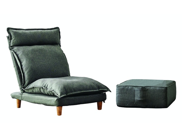 Sessel mit Hocker Webstoff Grau Cloud 394830 von SalesFever®