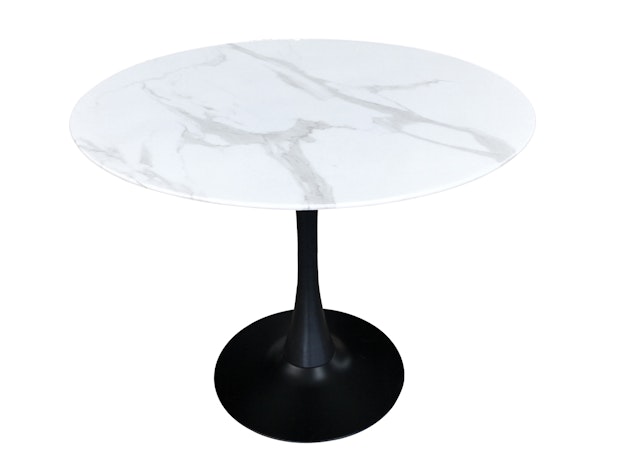 Tisch 100 cm Durchmesser rund mit Säulenfuß, in Marmoroptik 361634 von SalesFever®