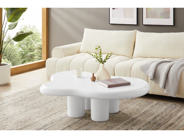 Couchtisch wolkenförmig 123x89 cm Weiß Chunky 368091 von SalesFever®
