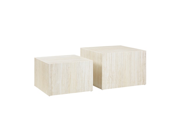 Couchtisch 2er Set in Travertinoptik quadratisch Beige Harlow 367971 von SalesFever®