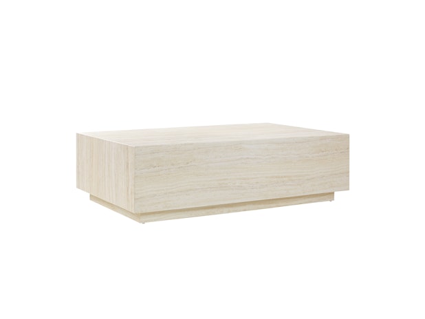 Couchtisch 120x75 cm in Travertinoptik rechteckig Beige Jacey 367957 von SalesFever®