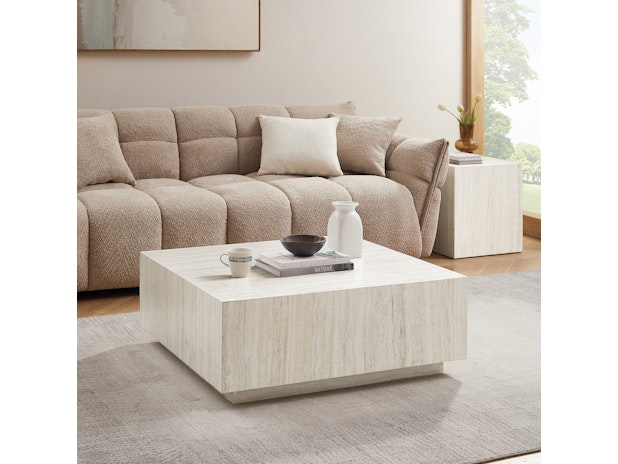 Couchtisch Beige 90x90 cm in Travertinoptik Jaxon 367964 von SalesFever®