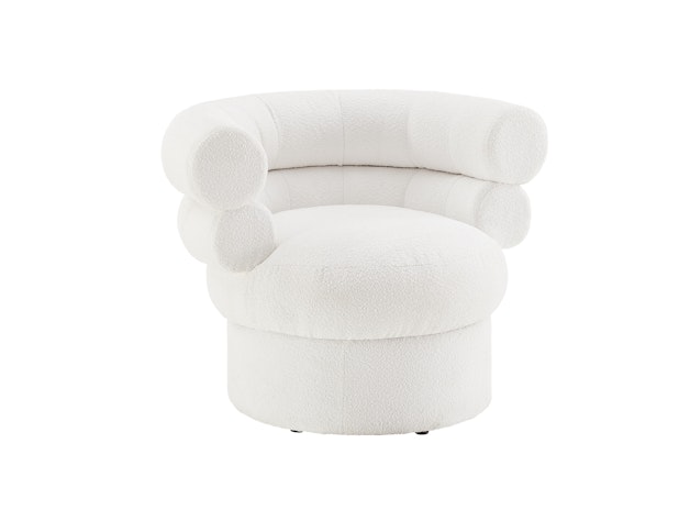 Sessel mit Drehfunktion aus Boucléstoff Weiß Sanremo 367261 von SalesFever®
