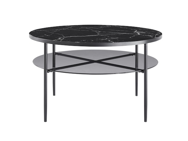 Couchtisch Ø 81 cm mit Tischplatte in Marmoroptik Schwarz NOCTIS 366905 von SalesFever®