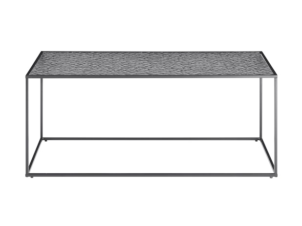 Couchtisch 110x55 cm mit Glasplatte in Strukturoptik Schwarz OBSIDIAN 366929 von SalesFever®