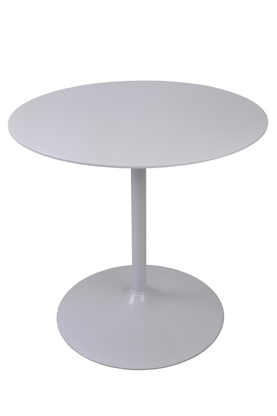 Optima runder Besprechungstisch Ø 80 cm Weiß Verchromtes Gestell Tisch Esstisch 