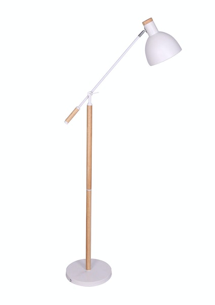 Glamouröse Stehlampe aus Metall und Holz Ludvig von SalesFever®