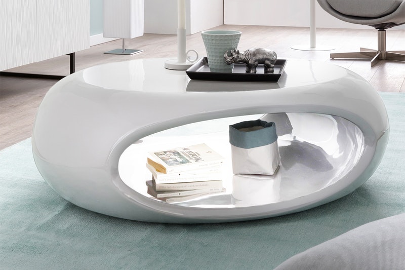 Couchtisch Weiß Hochglanz 115 x 65 cm Tisch Wohnzimmertisch Sofatisch –  moebelidee