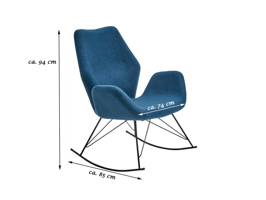 SalesFever® Schaukelstuhl blau-petrol Sessel Schaukelsessel mit Armlehnen LOLA 0n-10067-7658 - 3