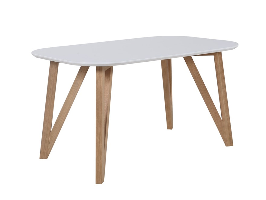 SalesFever® Esstisch 140x90 cm Aino weiß Holz stabile Beine Tisch n-1072-7667 - 1