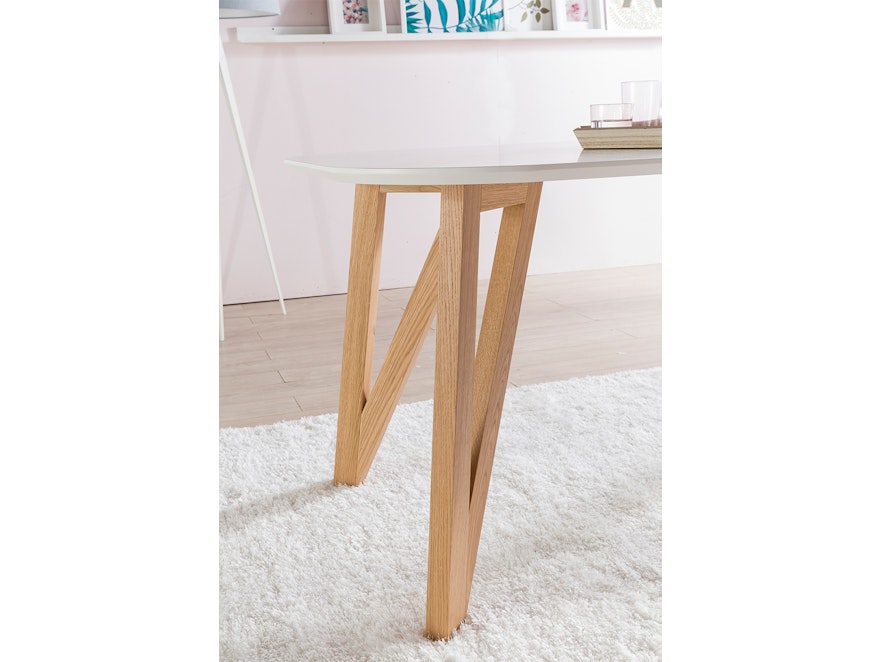 SalesFever® Esstisch 120x80 cm Weiß Holz stabile Beine Tisch AINO 391334 - 3