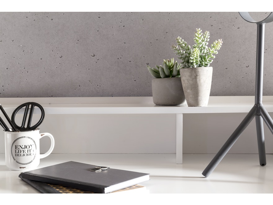 SalesFever® Retro-Design Weiß Malin Schreibtisch mit Holzbeinen 0n-10074-7675 - 4
