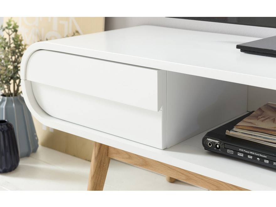 SalesFever® Design weiß TV-Lowboard weiß 150 cm Scandinavian Style Holzbeine ANNIKI n-1075-7677 - 2