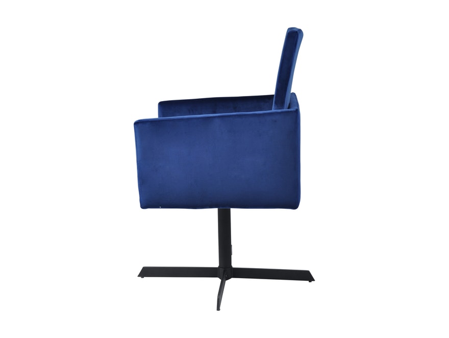 SalesFever® Esszimmerstuhl saphirblau mit Armlehnen Stoff Esszimmer Sessel GOLIA 13615 - 4