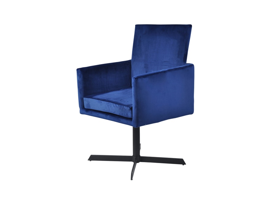 SalesFever® Esszimmerstuhl saphirblau mit Armlehnen Stoff Esszimmer Sessel GOLIA 13615 - 1