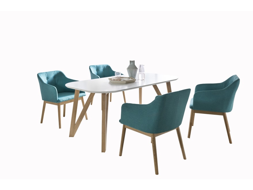 SalesFever® Tischgruppe petrol 180 x 90 cm Aino 5tlg. Tisch & 4 Stühle 13822 - 1