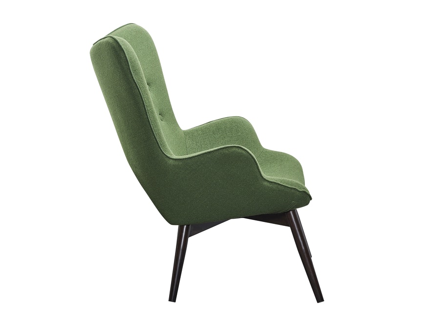 Skandinavischer Sessel mit Armlehnen aus Webstoff Tannengrün
