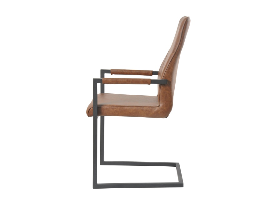 SalesFever® Baumkantentisch Stühle hellbraun 160 cm massiv COGNAC 5tlg GIADA 13914 - 12