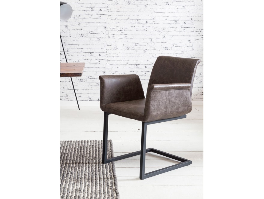 SalesFever® Baumkantentisch Stühle dunkelbraun Essgruppe 180 cm massiv NUSSBAUM 5tlg GAIA 13953 - 6