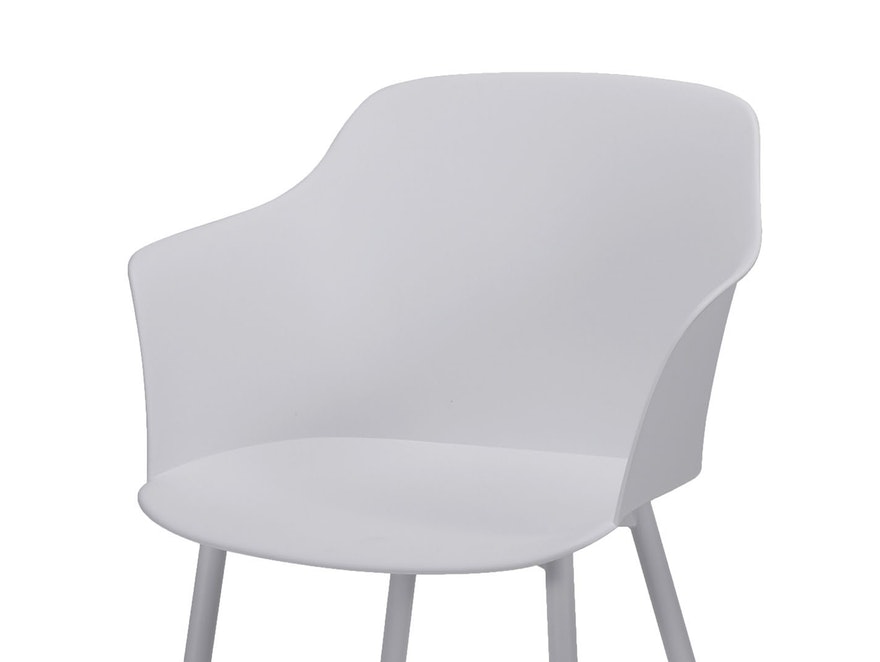 SalesFever® Esszimmerstuhl Weiß aus Kunststoff mit Armlehnen Matteo 3645/52 - 3
