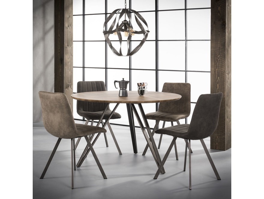 SalesFever® Esszimmerstuhl Anthrazit aus Textil und Vierkant Gestell Diego 3694/45 - 2