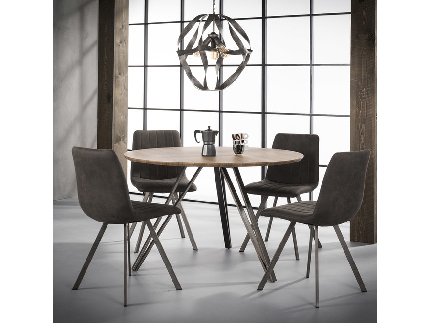 SalesFever® Esszimmerstuhl Anthrazit aus Textil und Vierkant Gestell Diego 3694/45 - 6