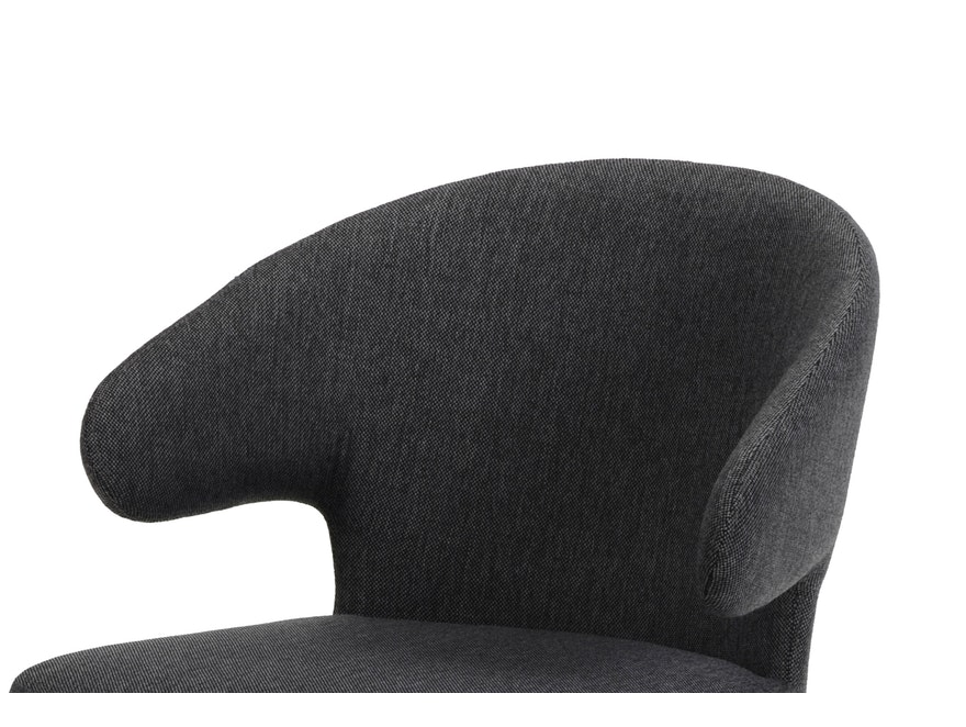 SalesFever® Esszimmerstuhl Stahlgrau Textil mit runder Rückenlehne und Eichengestell Finn-Luca 4532/48R - 3